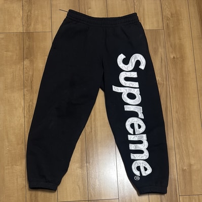 Supreme Satin Applique Sweatpant "Black" (24FW)