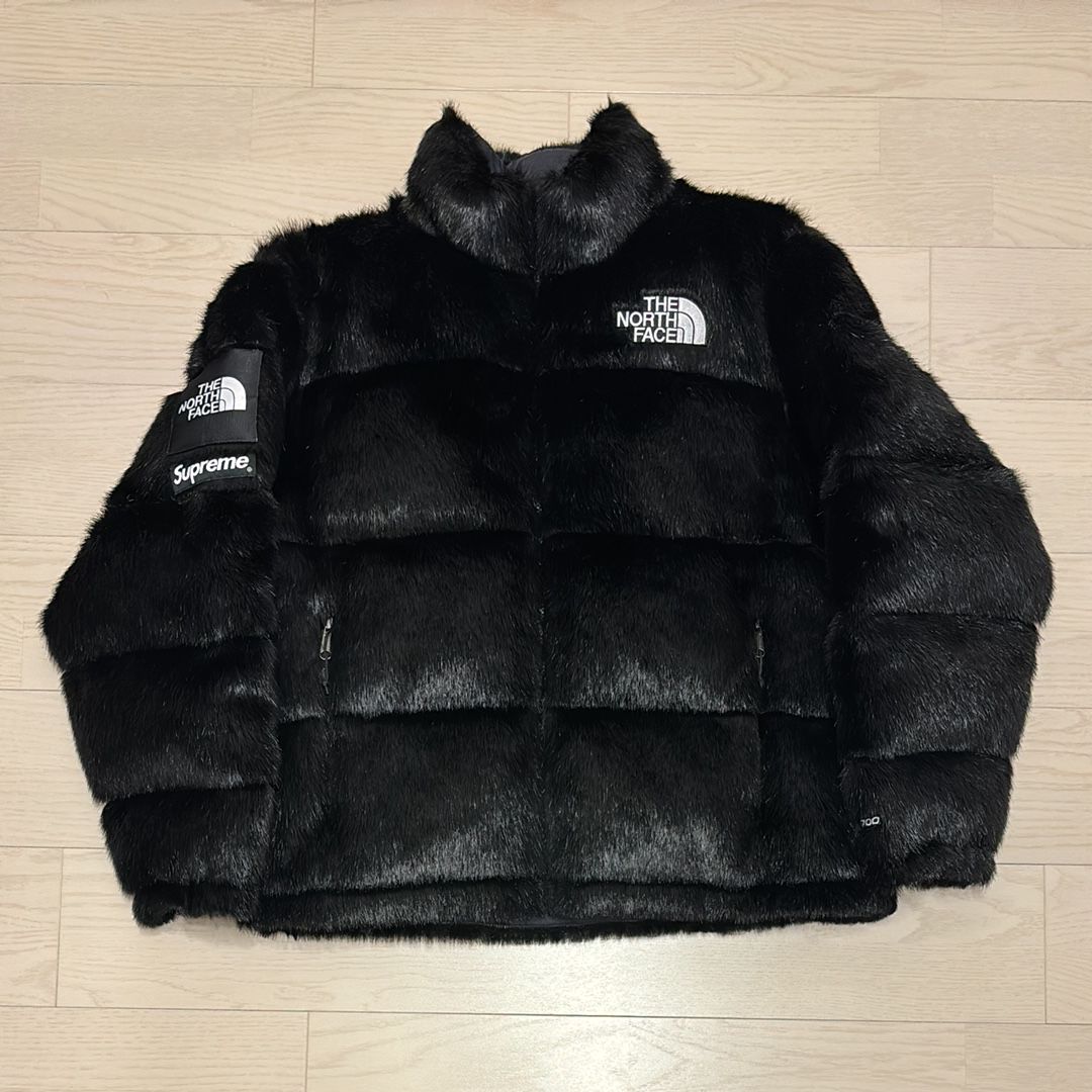 Supreme x The North Face Faux Fur Nuptse Jacket "Black"