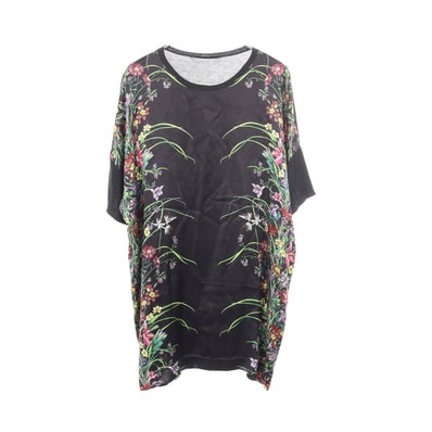 グッチ GUCCI フローラプリント 切替 半袖Tシャツ 衣料品 トップス レーヨン シルク レディース ブラック系 / マルチカラー 297459 【中古】
