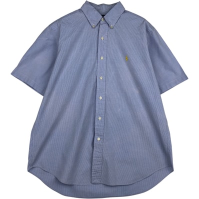 古着 ラルフローレン Ralph Lauren CLASSIC FIT クラシックフィット ギンガムチェック 半袖 ボタンダウン チェックシャツ メンズL相当/eaa640698