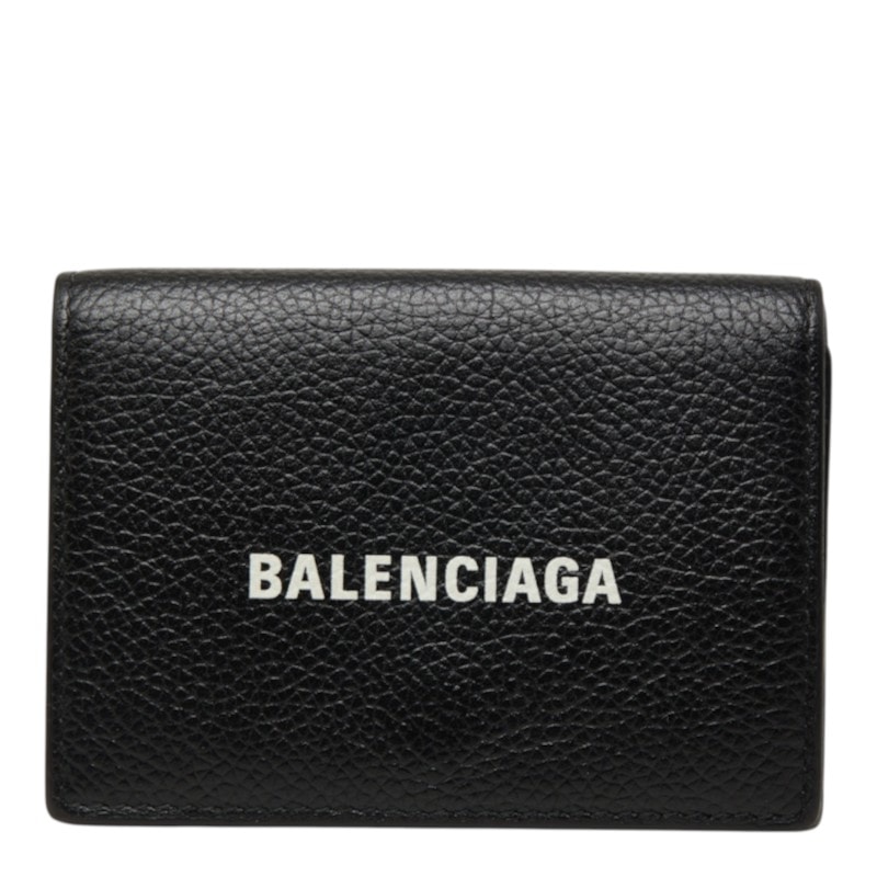 バレンシアガ キャッシュ 三つ折り財布 594312 ブラック レザー レディース BALENCIAGA 中古
