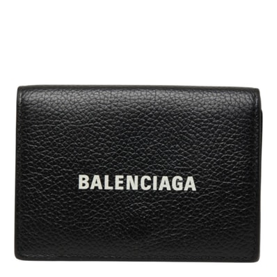 バレンシアガ キャッシュ 三つ折り財布 594312 ブラック レザー レディース BALENCIAGA 中古