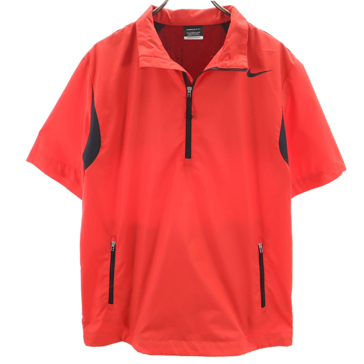 NIKE GOLF ナイキゴルフ ハーフジップ ウインドブレーカー L レッド プルオーバー