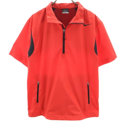 NIKE GOLF ナイキゴルフ ハーフジップ ウインドブレーカー L レッド プルオーバー