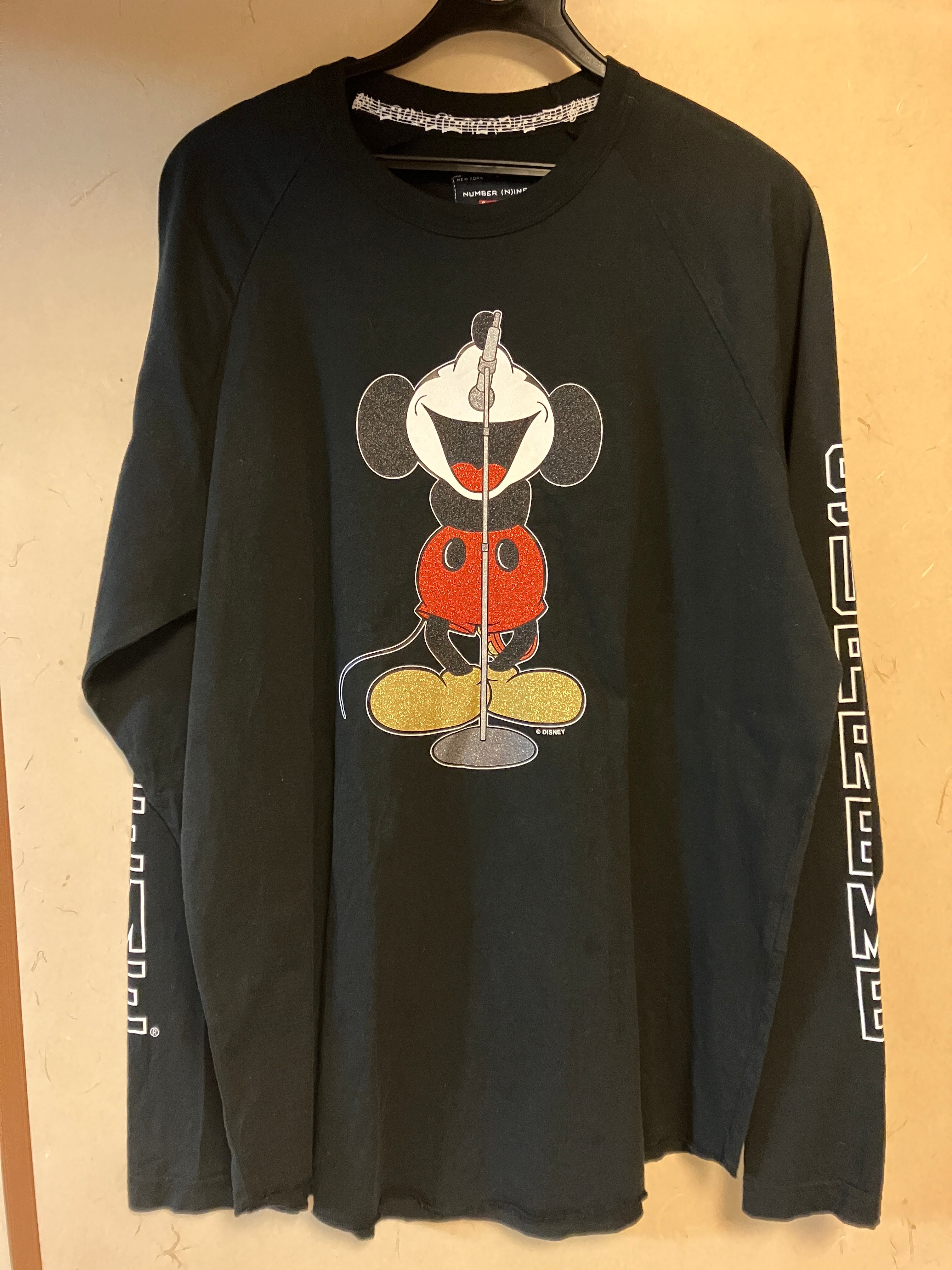 Supreme x Number (N)ine x Mickey Mouse Raglan L/S Top "Black"