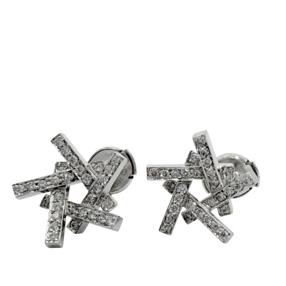 TIFFANY&Co. ティファニー ピアス フランクゲーリー アクシス ジュエリー アクセサリー 18金WG Au750 K18ホワイトゴールド    ダイヤモンド レディース 約5.2g【中古品】