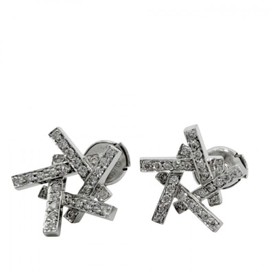 TIFFANY&Co. ティファニー ピアス フランクゲーリー アクシス ジュエリー アクセサリー 18金WG Au750 K18ホワイトゴールド ダイヤモンド レディース 約5.2g【中古品】