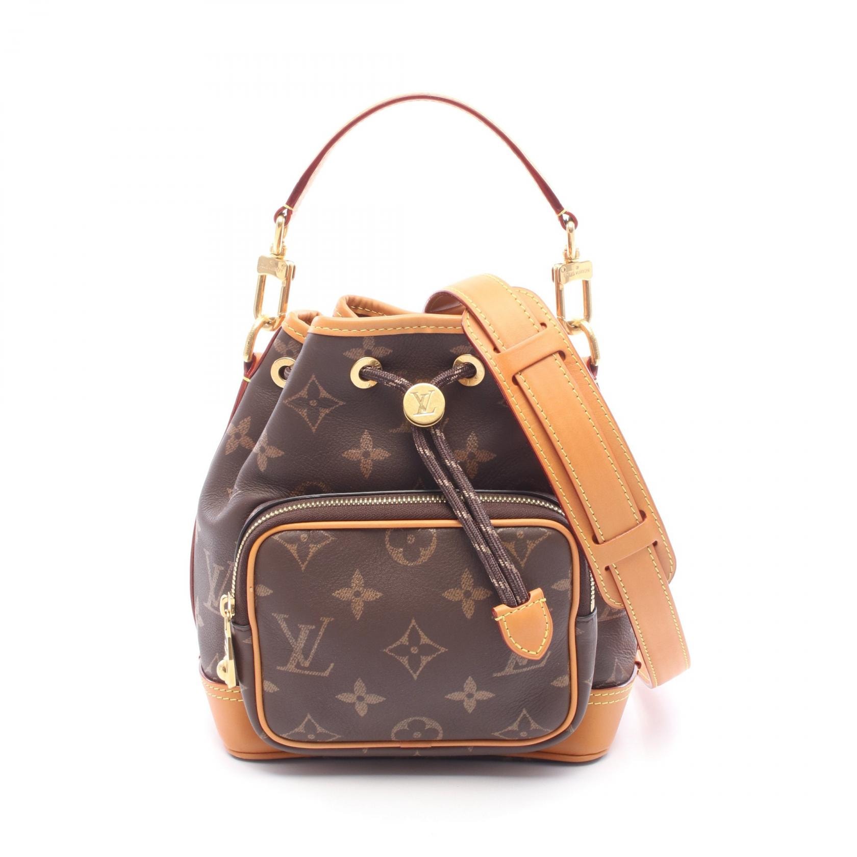ルイ・ヴィトン LOUIS VUITTON ノエカーゴ ハンドバッグ バッグ PVCコーティングキャンバス レザー モノグラム メンズ ブラウン系 M14199 【中古】