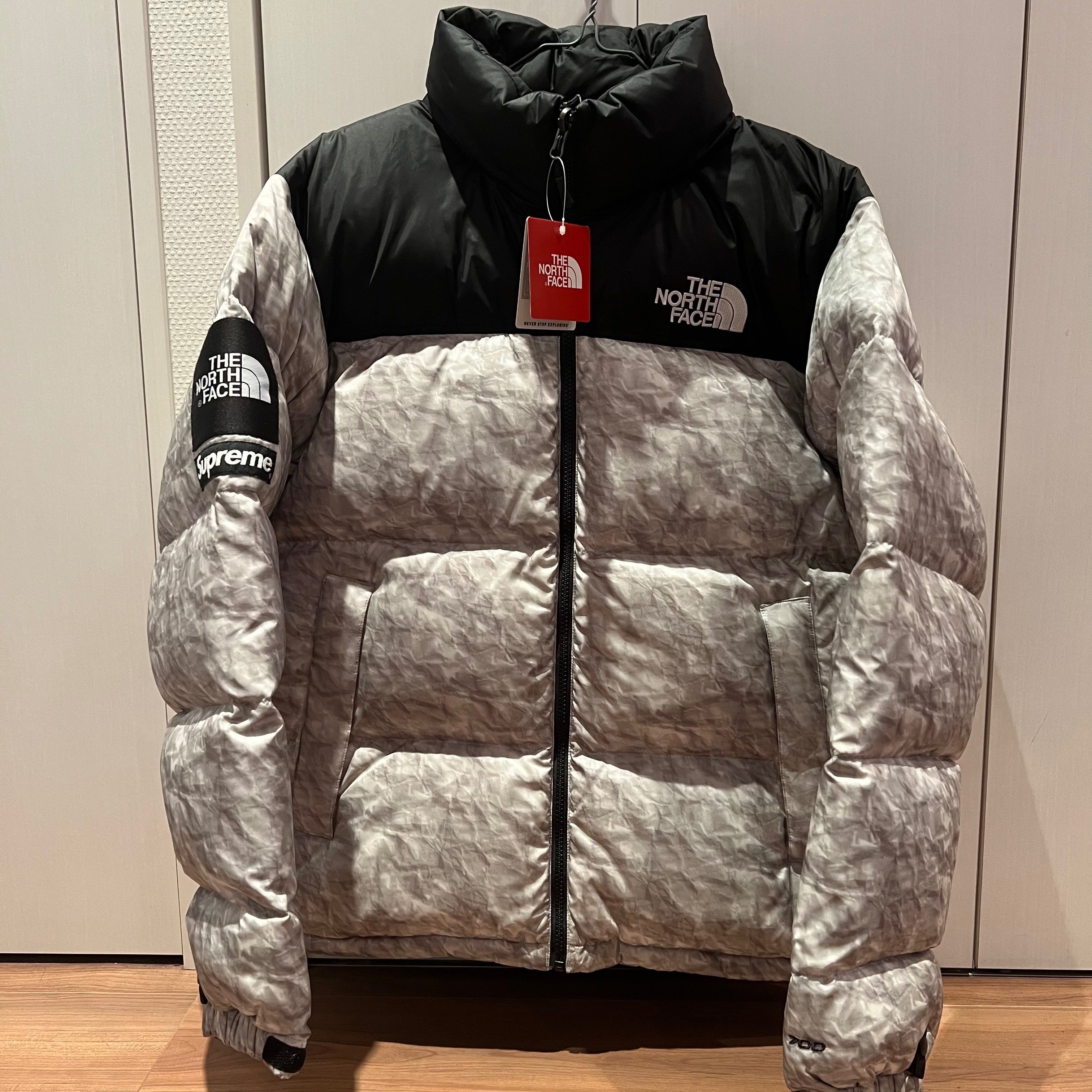 Supreme x The North Face Nuptse Jacket "White Paper Print"