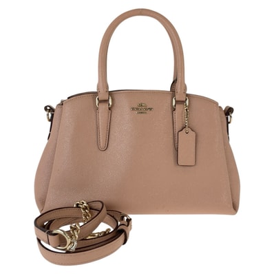 COACH コーチ ベージュ ピンクベージュ PVC ハンドバッグ ショルダーバッグ 2way 603167 【中古】