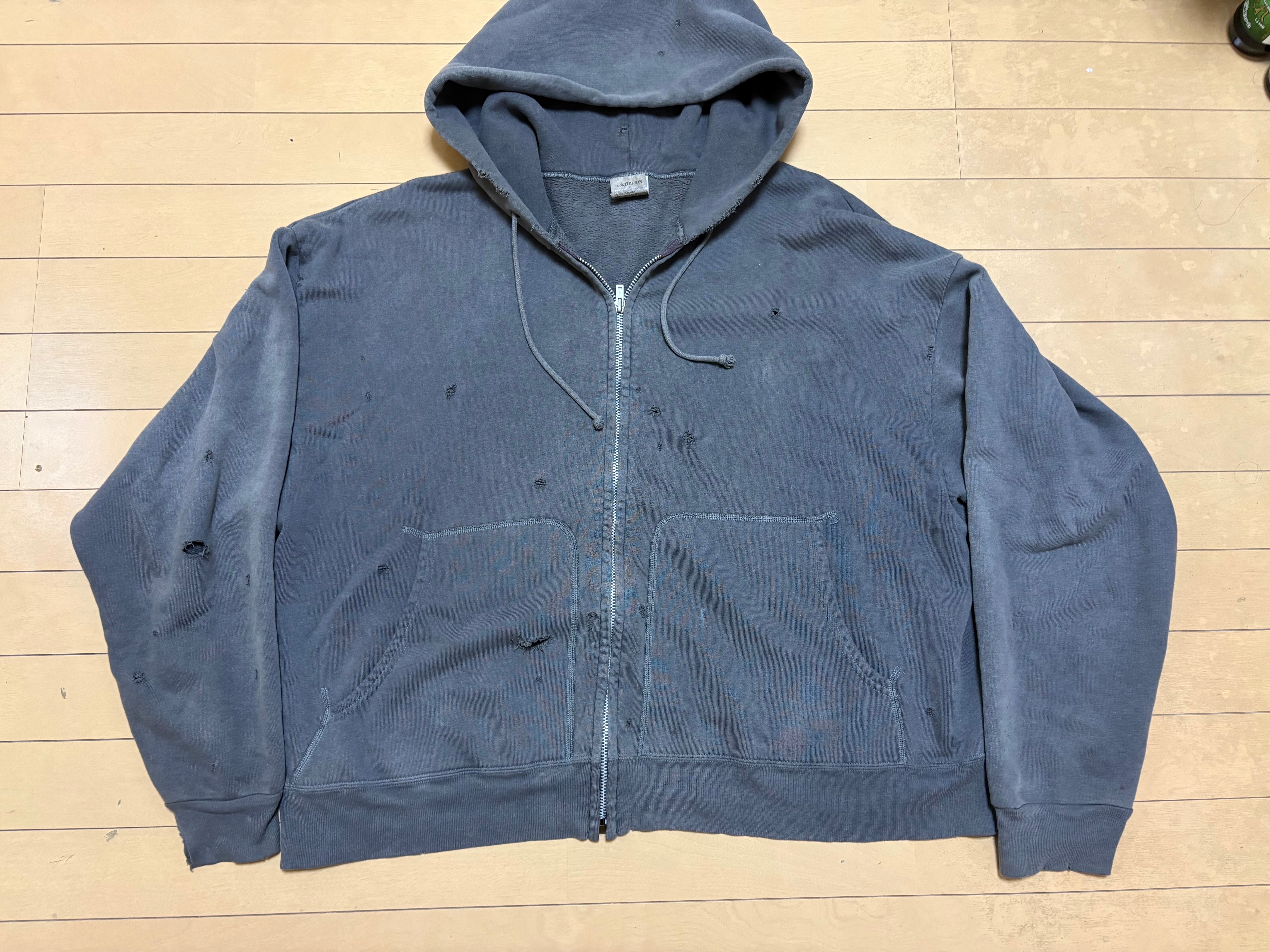 セントマイケル ダメージ ジップ パーカー "ブラック"