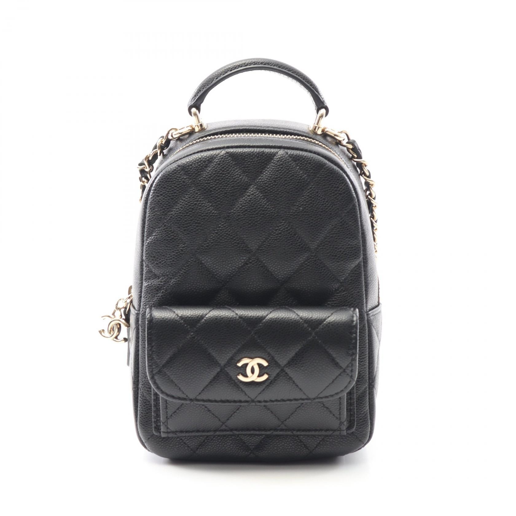 シャネル CHANEL マトラッセ リュックサック バックパック バッグ カーフ(牛革) レディース ブラック系 【中古】