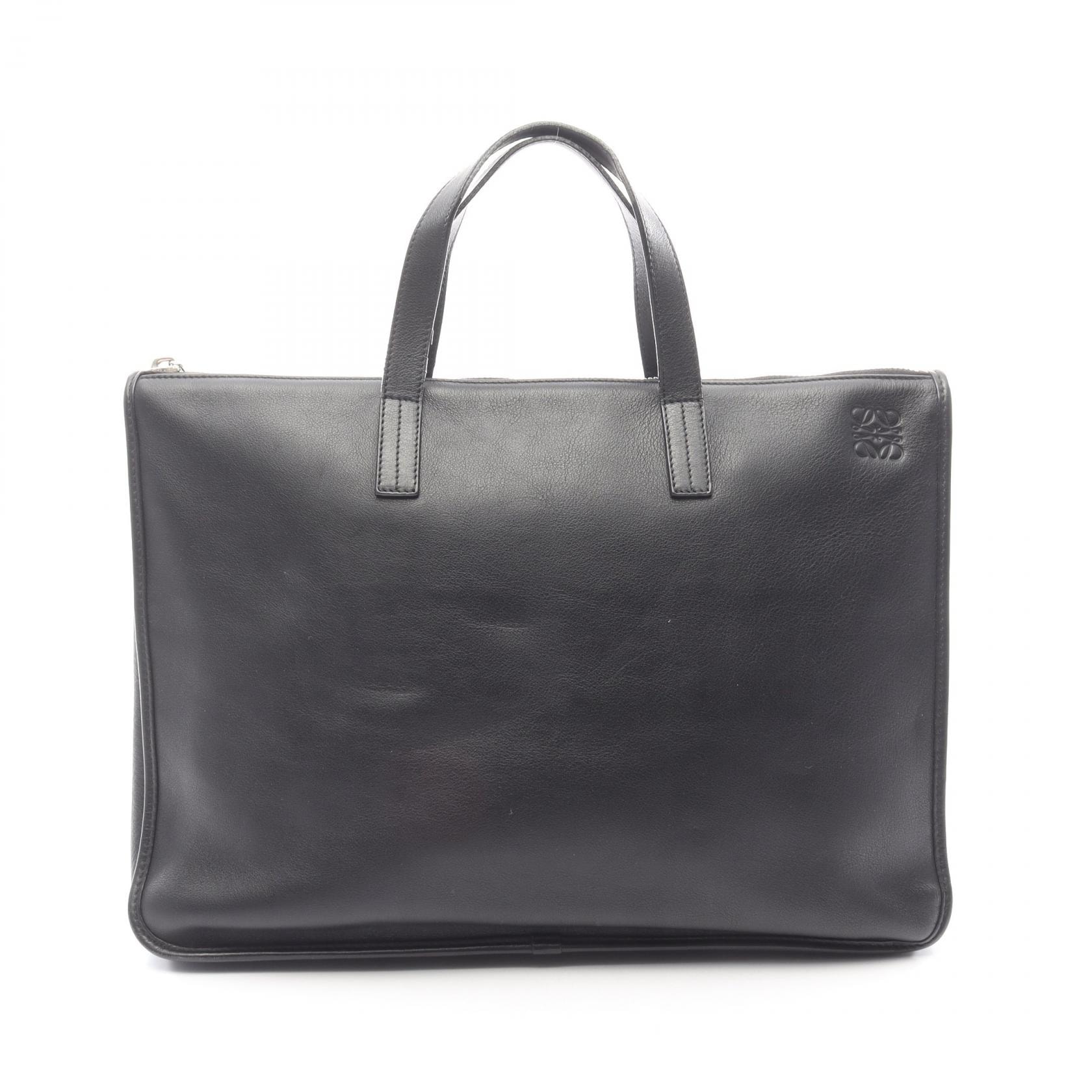 ロエベ LOEWE アナグラム ビジネスバッグ バッグ レザー メンズ ブラック系 【中古】