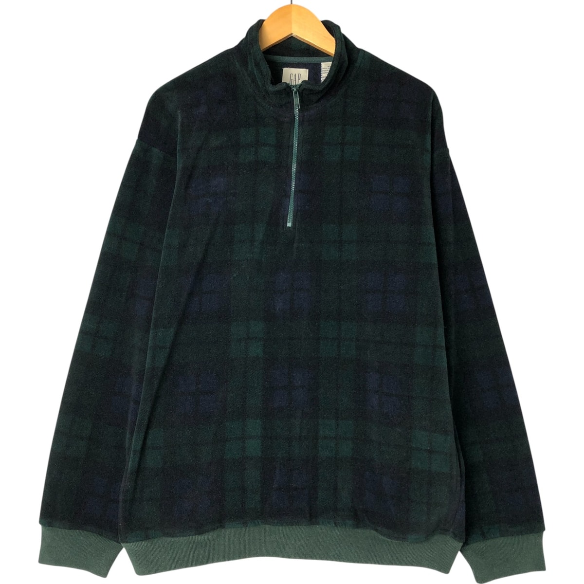 古着 90年代 ギャップ GAP オールドギャップ ブラックウォッチチェック ハーフジップ フリースプルオーバー メンズXL相当 ヴィンテージ/eaa558753