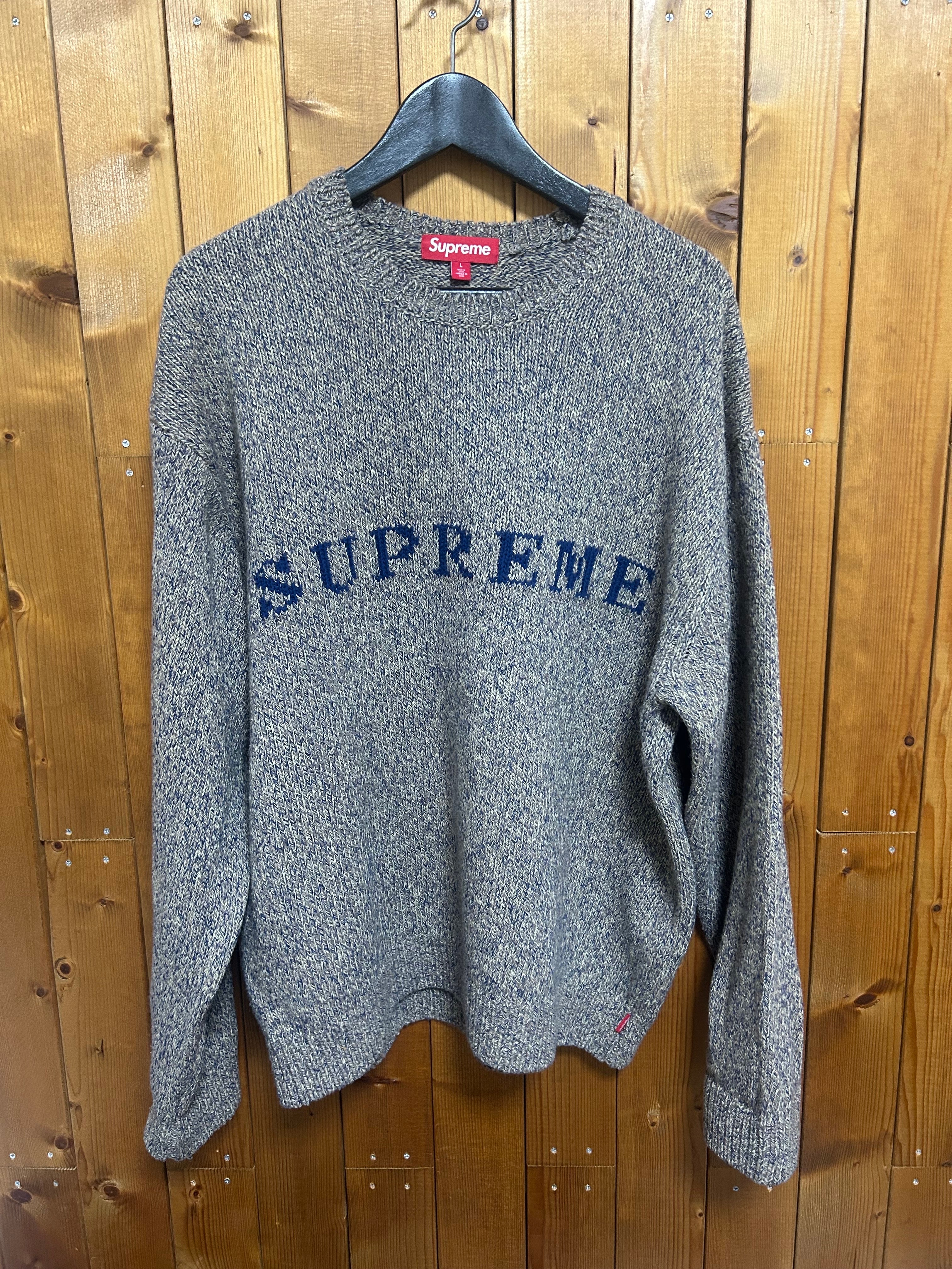 Supreme Contrast Logo Sweater "Taupe"