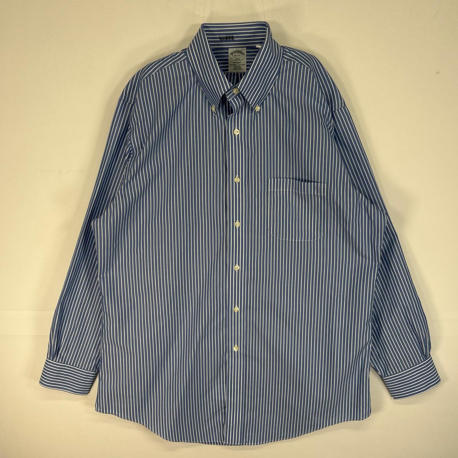 古着 ブルックスブラザーズ Brooks Brothers 長袖シャツ 1818 REGENT ボタンダウン L  ブルー系 ストライプ メンズ