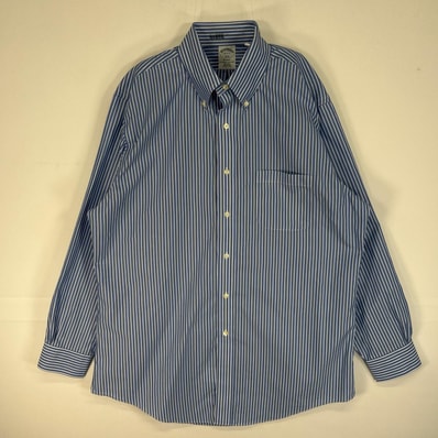 古着 ブルックスブラザーズ Brooks Brothers 長袖シャツ 1818 REGENT ボタンダウン L ブルー系 ストライプ メンズ
