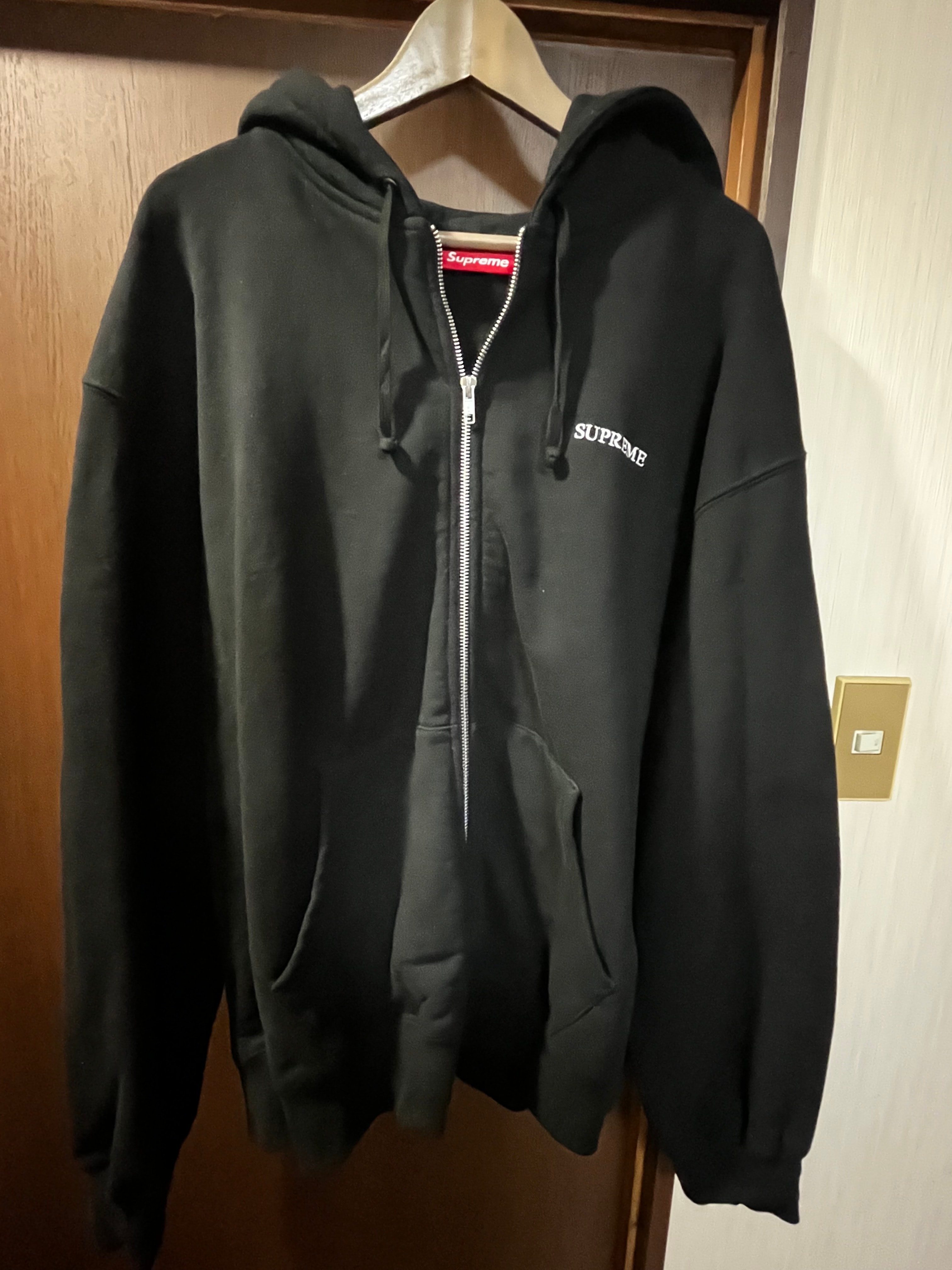 Supreme IDGAF Zip Up Hooded Sweatshirt "Black"