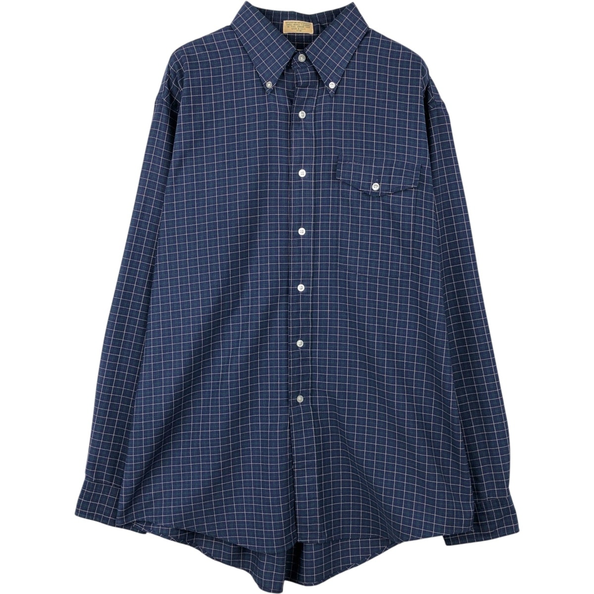 빈티지 ~ 90년대 L.L.Bean 긴소매 버튼 다운 체크 셔츠 미국산 남성용 XL 상당 빈티지/EAA652144