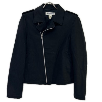 コムデギャルソンシャツ 11AW W19138 ブラック ウール ダブルライダースジャケット XS
