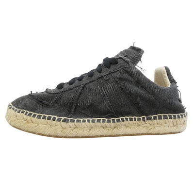 MAISON MARGIELA メゾンマルジェラ ジャーマントレーナー キャンバス エスパドリーユ チャコール系 39【中古】