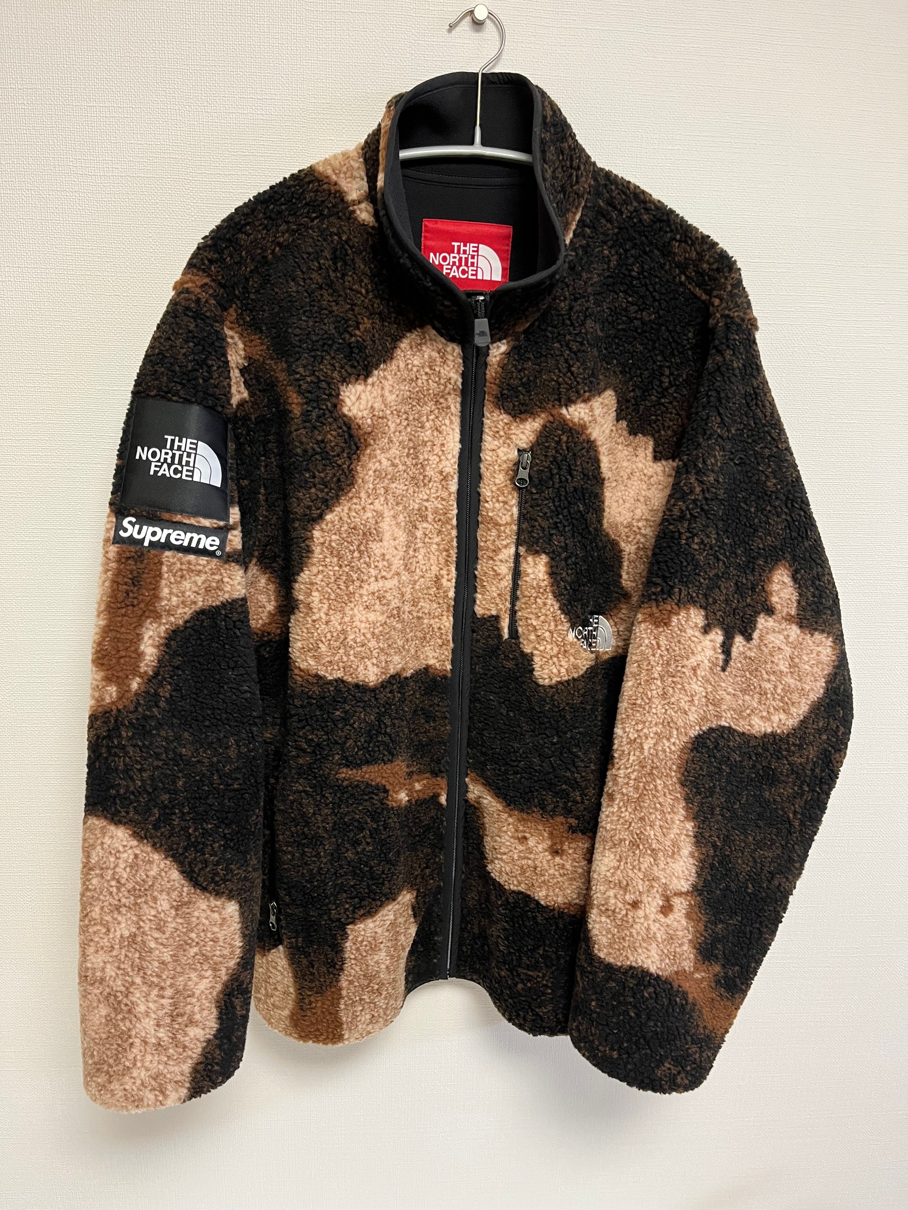 Supreme x The North Face Bleached Denim Print Fleece Jacket "Black"