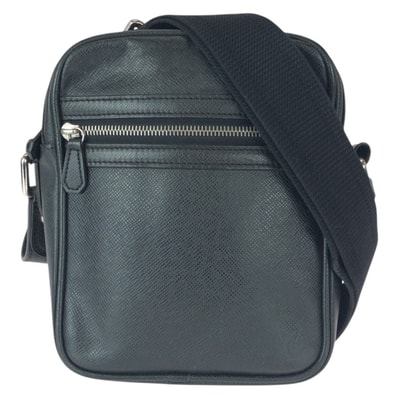 美品 LOUIS VUITTON ルイヴィトン タイガ ディミトリ ブラック 黒 シルバー金具 レザー ショルダーバッグ ポシェット 600804 【中古】