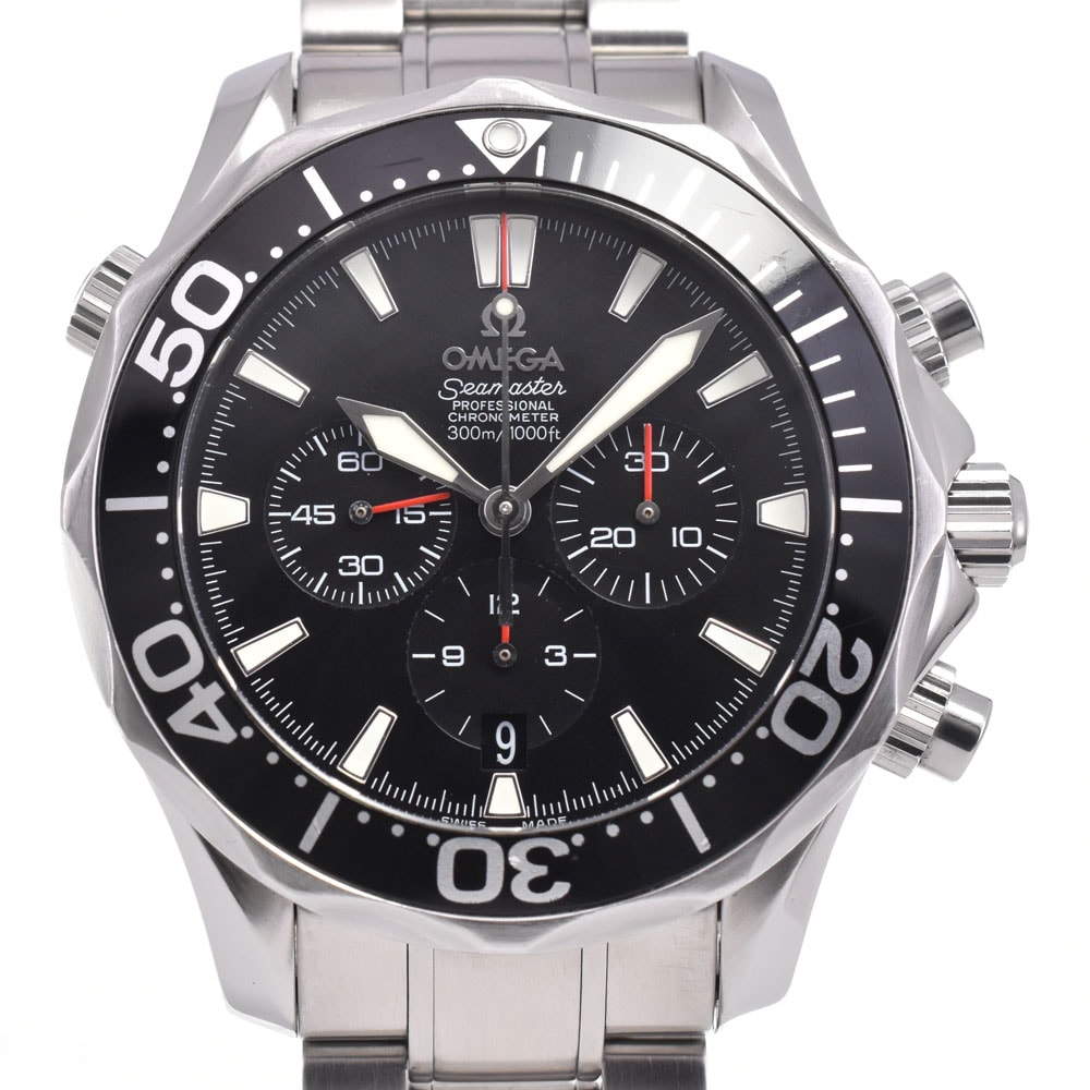 オメガ OMEGA 2594.52 シーマスター 300m ブラック 自動巻き メンズ 良品 箱・保証書付き D#145783