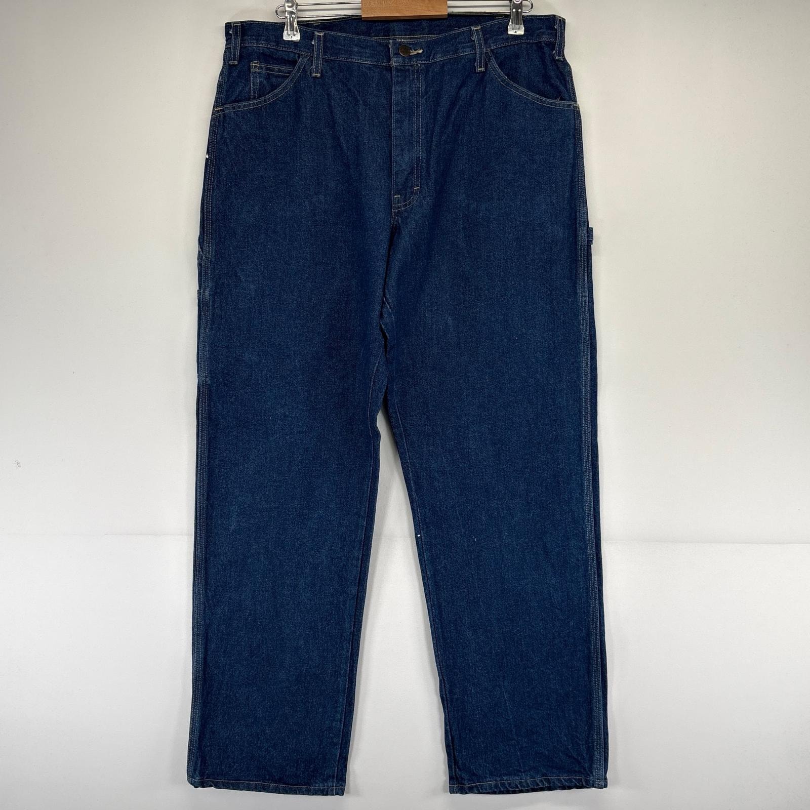 古着 ディッキーズ Dickies デニム パンツ ペインターパンツ ハンマーループ ジッパーフライ 大きいサイズ w38×L32  ブルー系 メンズ