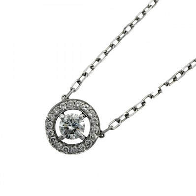 Boucheron ブシュロン ネックレス アバ アクセサリー ペンダント ジュエリー Au750 18金WG K18ホワイトゴールド ダイヤモンド レディース 約3.5g【中古品】