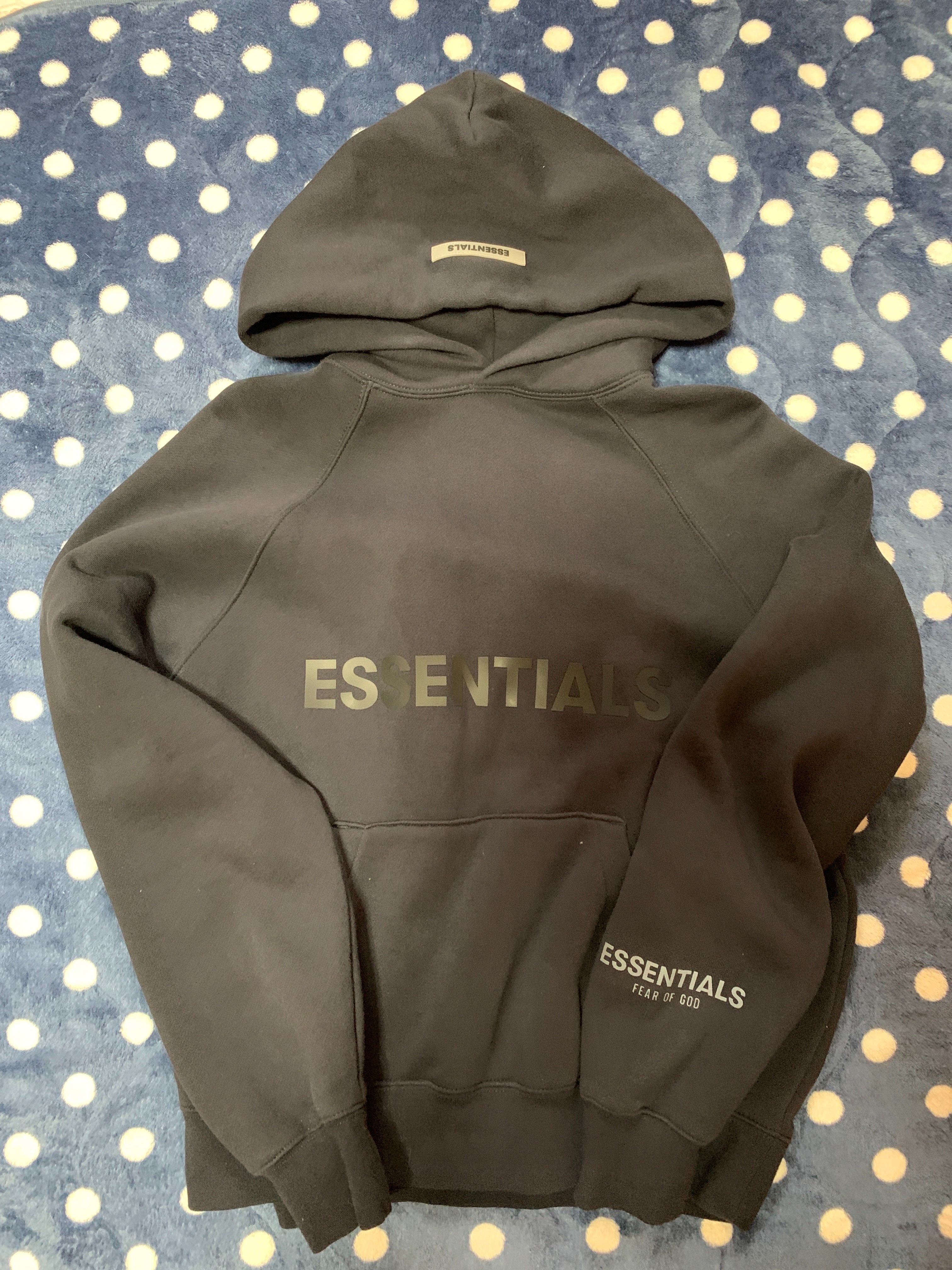 FEAR OF GOD ESSENTIALS / SSENSE 3D Silicon Applique Pullover Hoodie "Dark Navy"