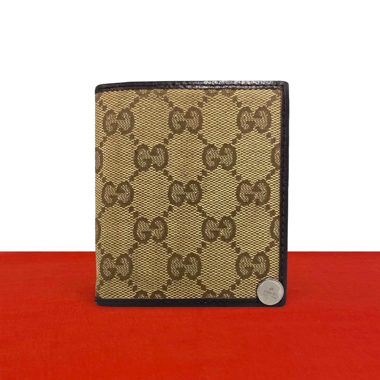 GUCCI グッチ キャンバス レザー カードケース ブラウン
 561-2