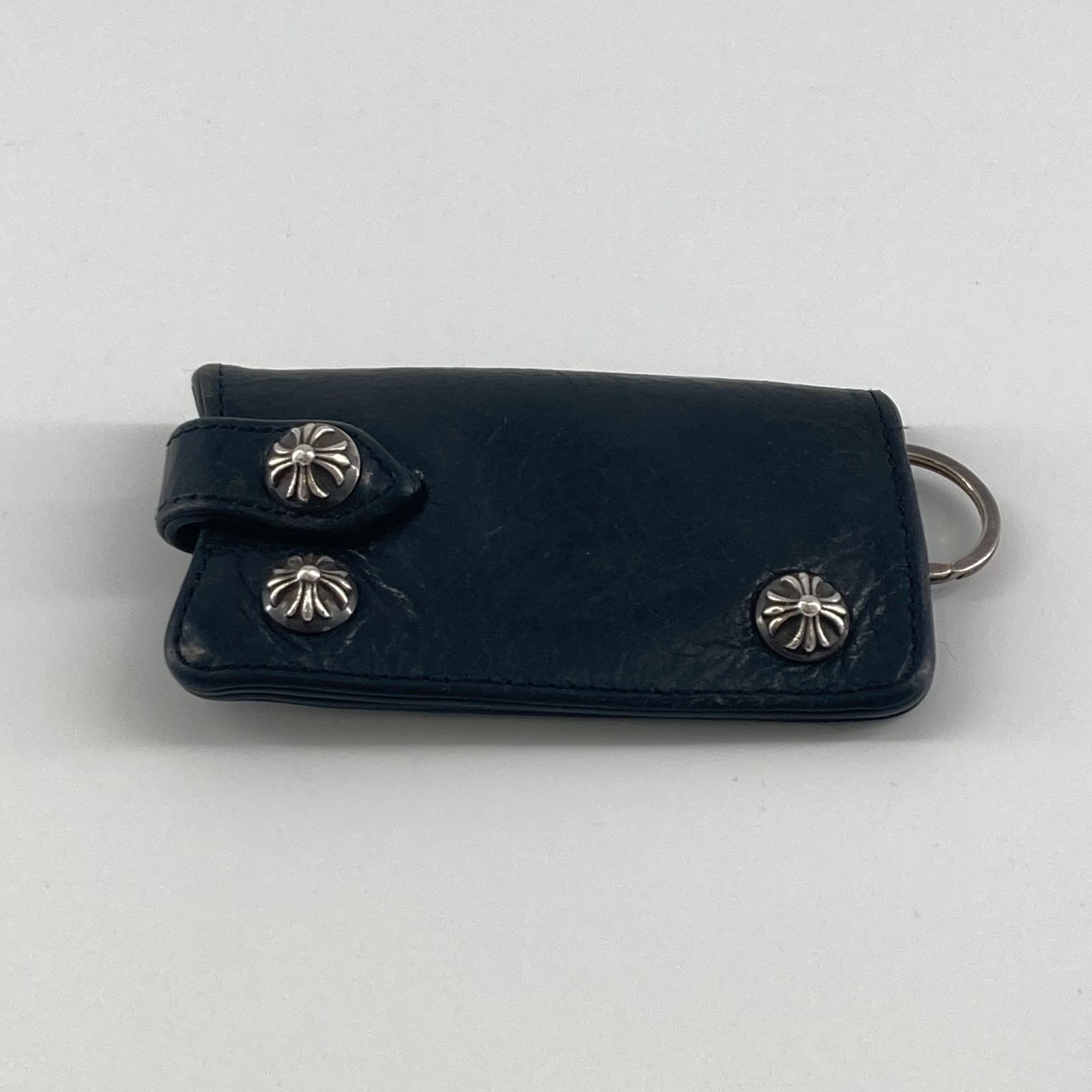 CHROME HEARTS(クロムハーツ) KEY CASE レザーキーケース クロスボール SV925 ブラック