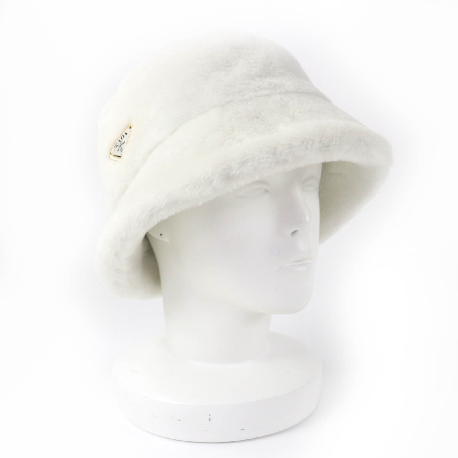 極美品 プラダ ハット ホワイト レディース M 1HC137