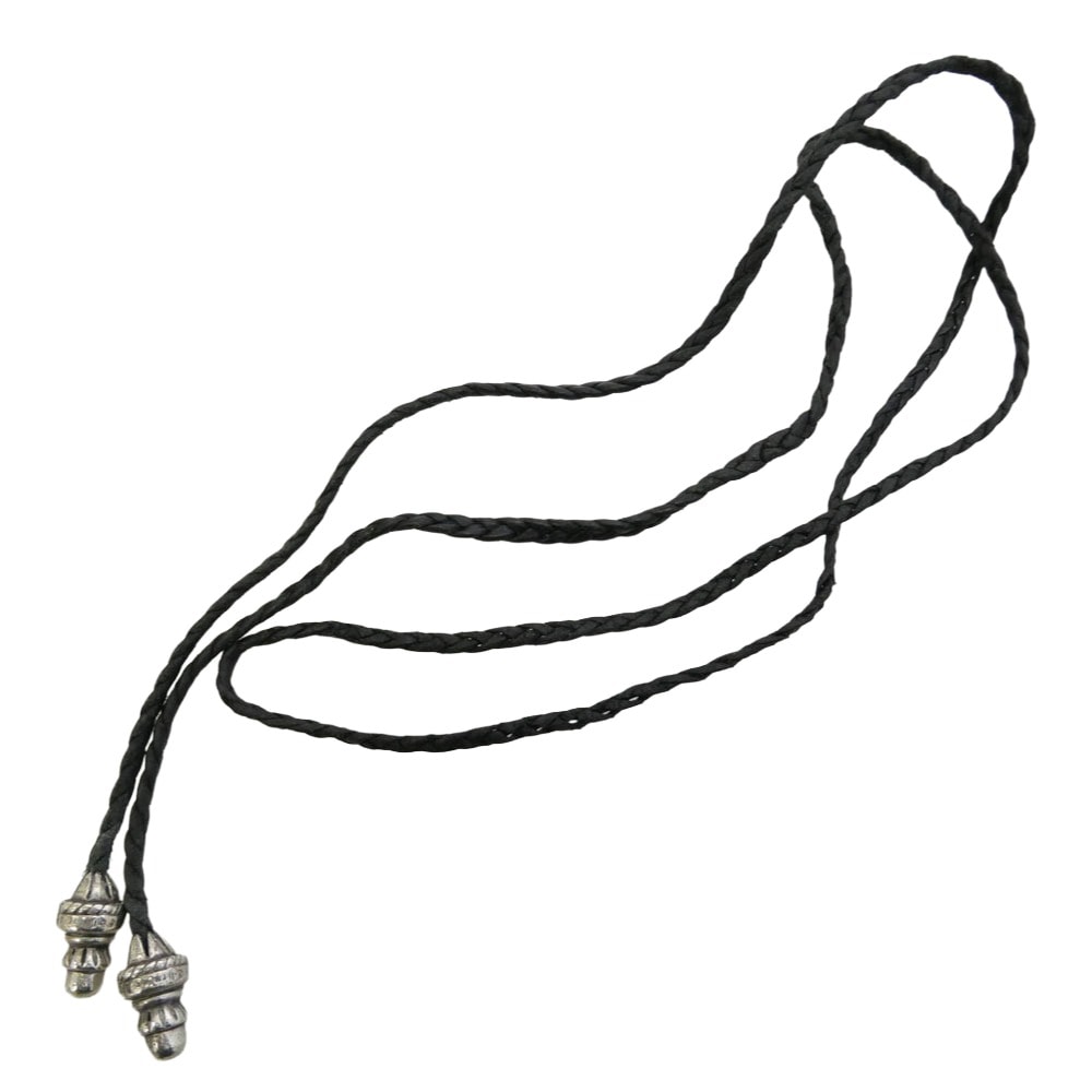 Chrome Hearts Leather Braid Small Bolo Tip "Black"
