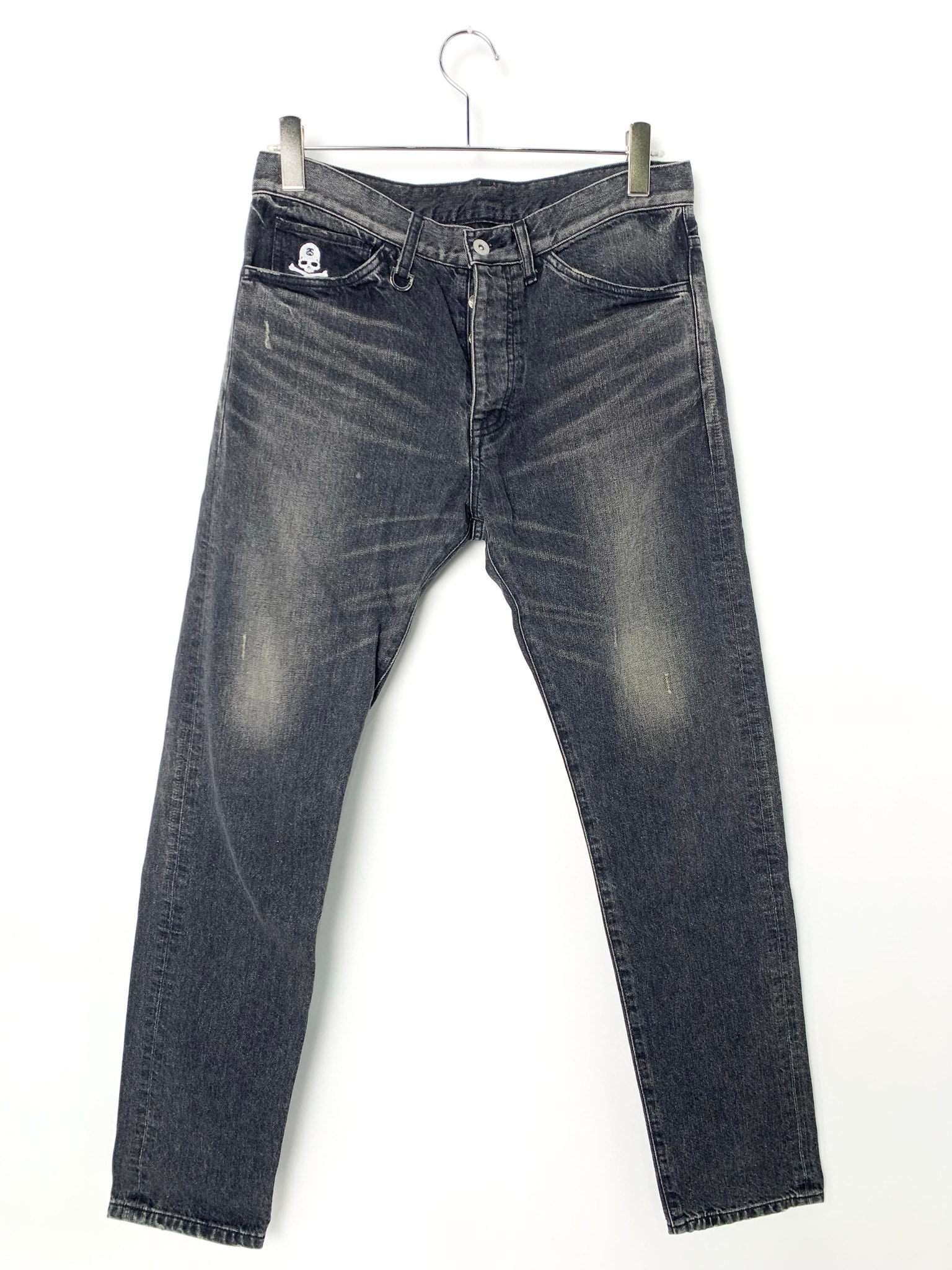 STUSSY MASTER MIND damage denim pant Black