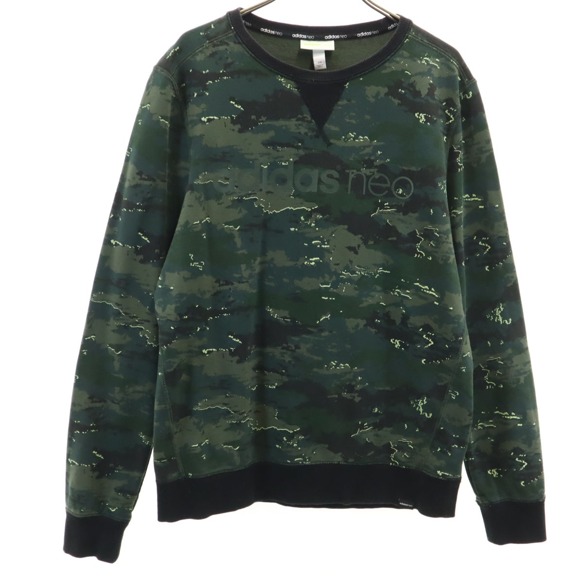 adidas NEO アディダスネオ カモフラ柄 長袖 スウェット トレーナー O カーキ 迷彩
