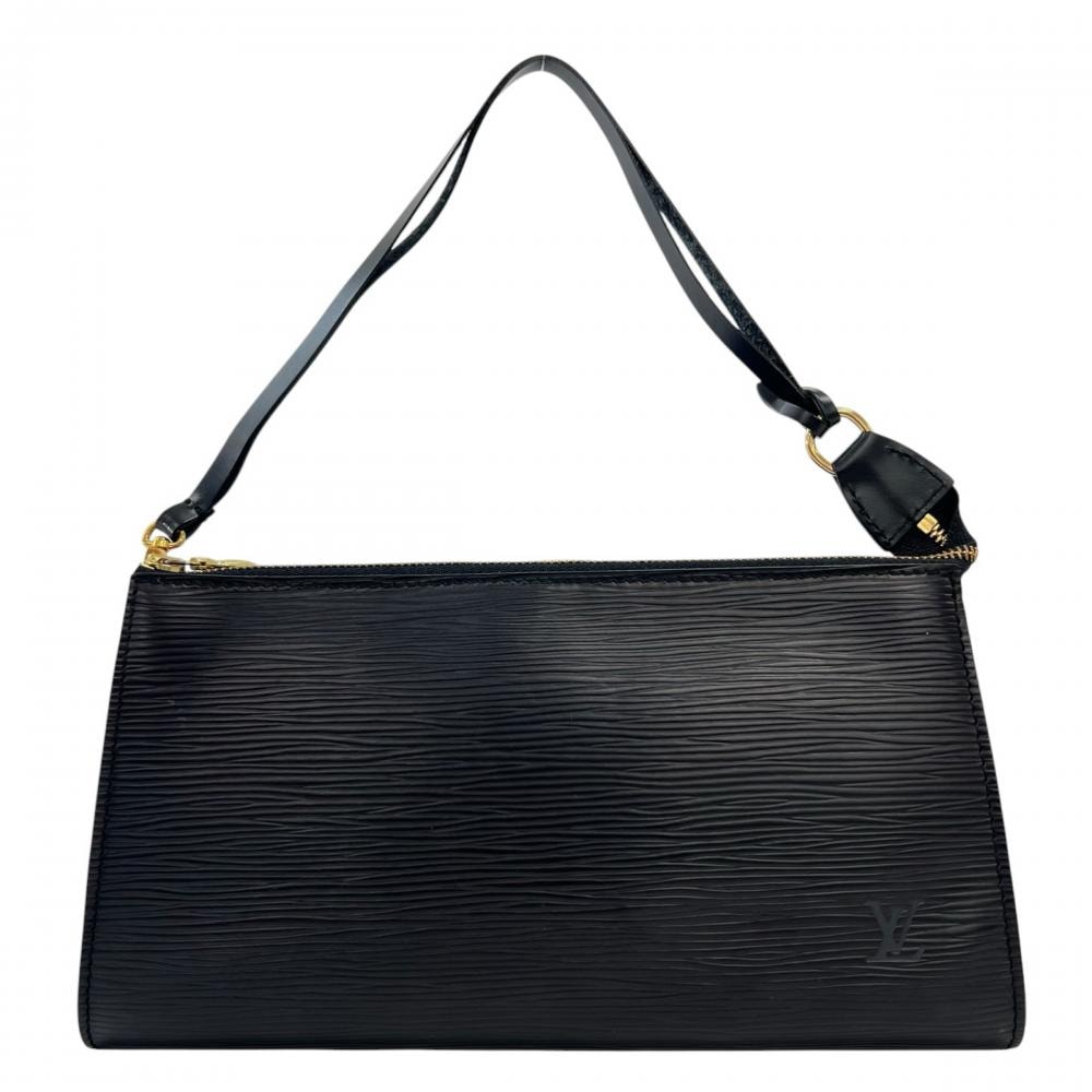 LOUIS VUITTON ルイヴィトン ハンドバッグ エピ ポシェット・アクセソワール ロゴ刻印 M52942 エピレザー    ブラック 黒 ゴールド金具 レディース 美品【中古品】