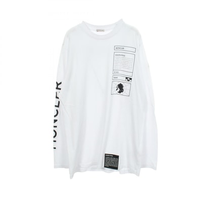 モンクレール MONCLER グラフィック クルーネック 長袖Tシャツ 衣料品 トップス コットン メンズ ホワイト系 H20918D00010 【中古】