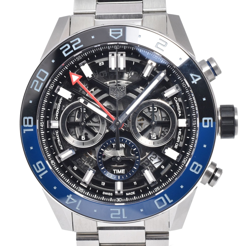 タグホイヤー TAG HEUER CBG2A1Z.BA0658 カレラ キャリバーホイヤー02 GMT 自動巻き メンズ 美品 箱・保証書付き 腕時計 M#151153