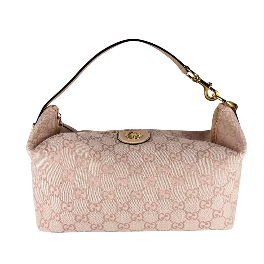 グッチ GUCCI ハンドバッグ ショルダーバッグ バニティ GGキャンバス/レザー ピンク レディース 857799【中古】 z10994