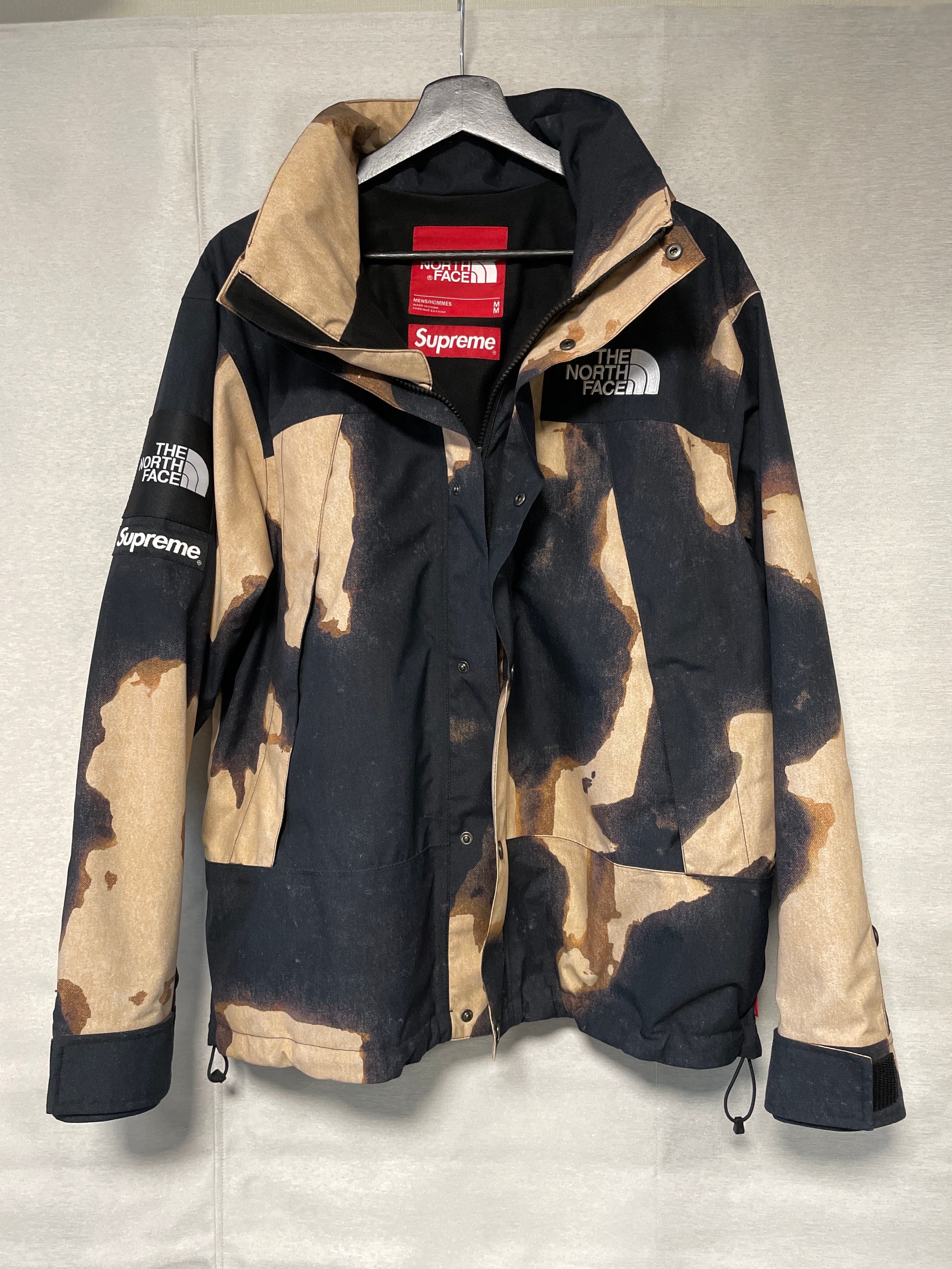 Supreme x The North Face Bleached Denim Print Mountain Jacket "Black"