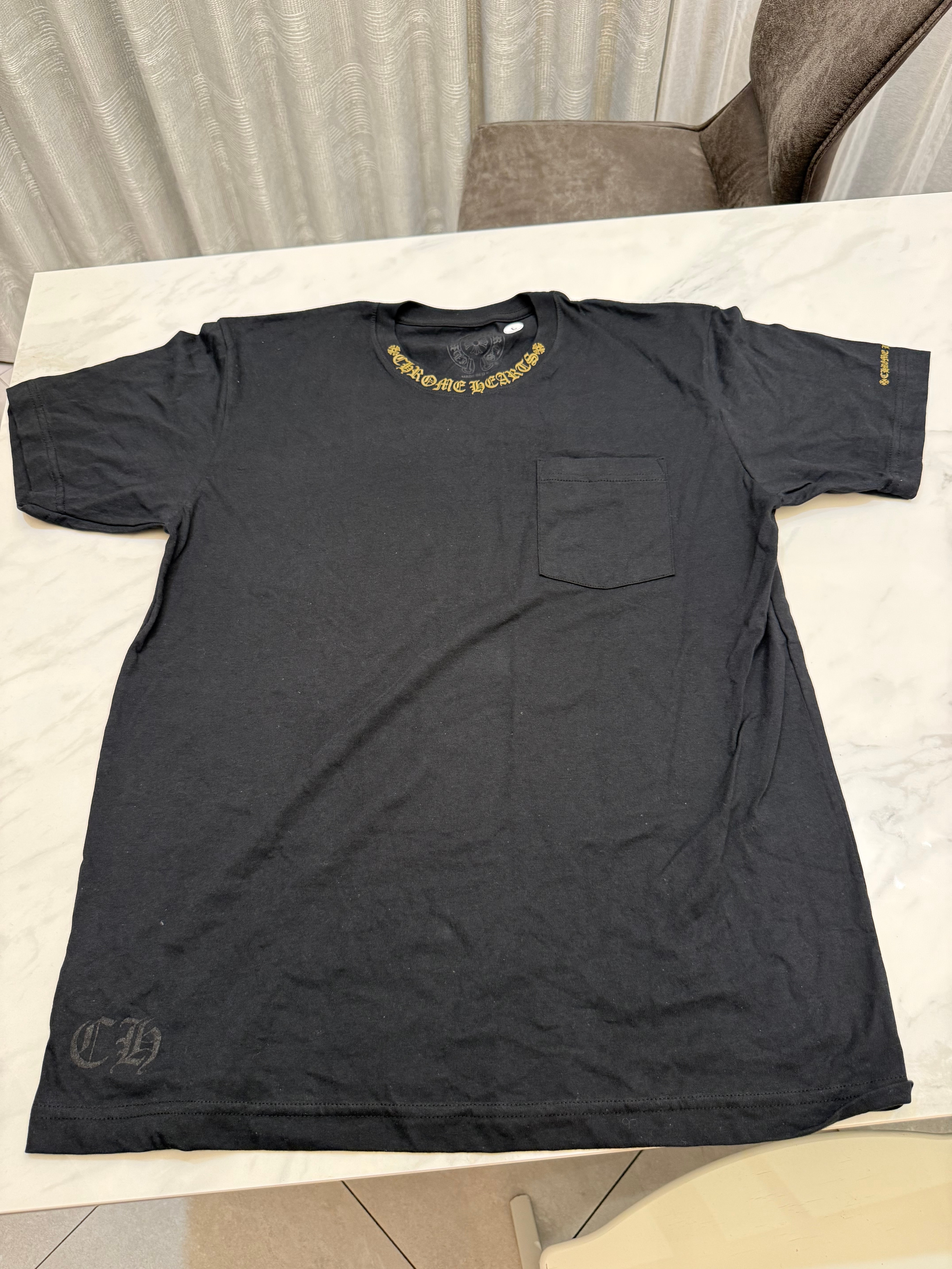 Chrome Hearts Neck Logo S/S T-Shirt "Black/Yellow"