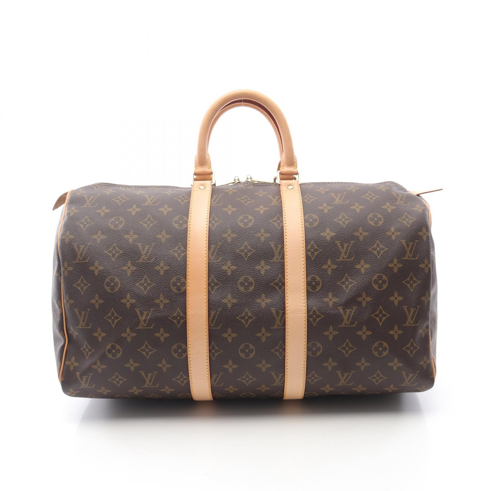 ルイ・ヴィトン LOUIS VUITTON キーポル45 ボストンバッグ バッグ PVCコーティングキャンバス レザー モノグラム メンズ レディース ブラウン系 M41428 【中古】