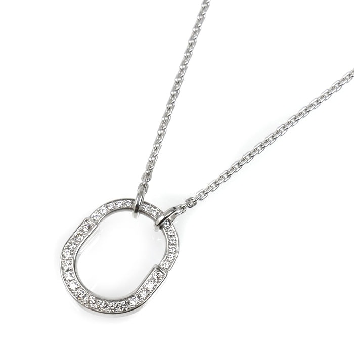TIFFANY&Co. ティファニー K18WG ホワイトゴールド ロック スモール ネックレス 74365728 ダイヤモンド0.19ct 8.4g 40/45.5cm レディース【中古】【美品】