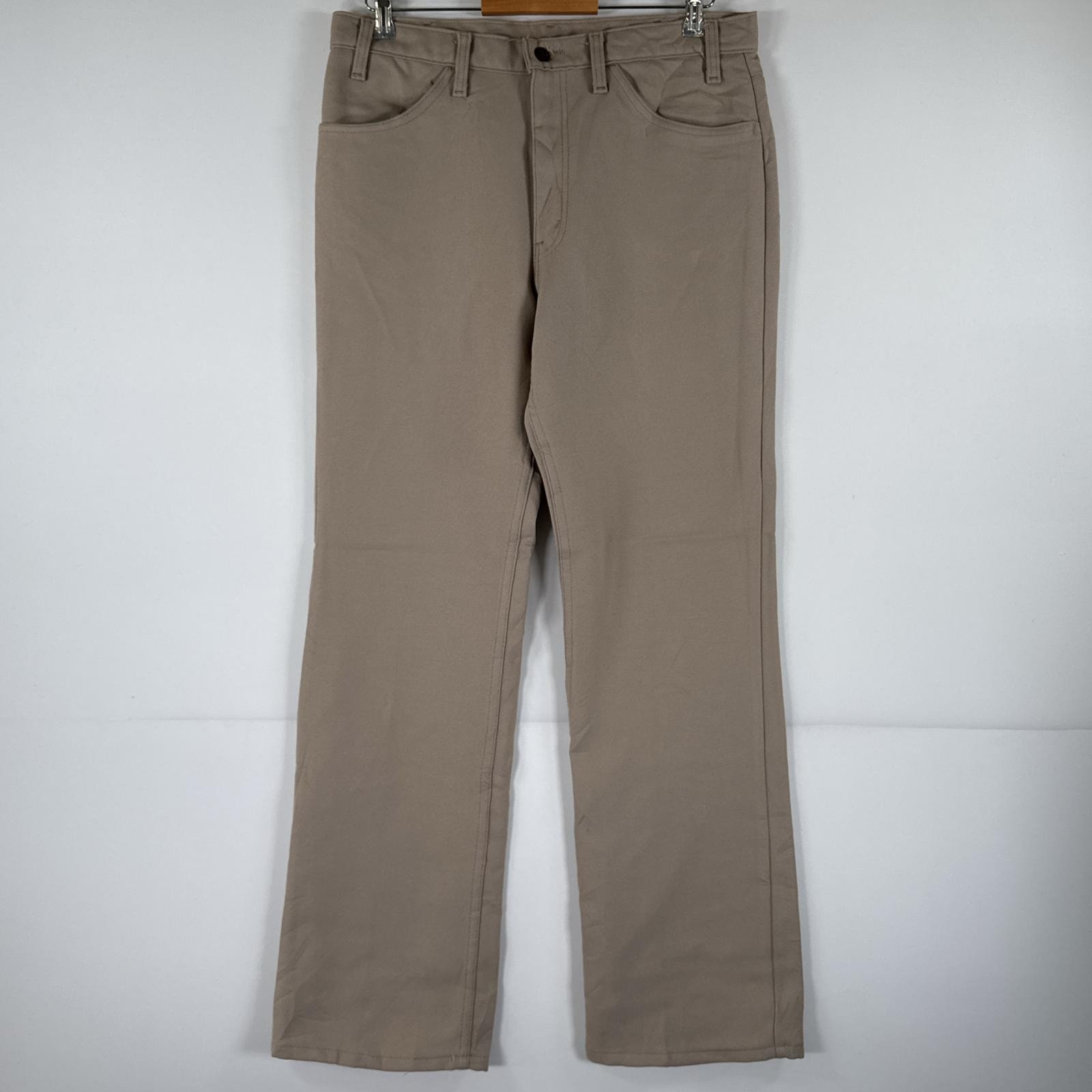 古着 90's/90年代 リーバイス Levi's USA製 スラックスパンツ ランチャーパンツ フレア ブーツカット ポリエステル w35 L32  ベージュ メンズ