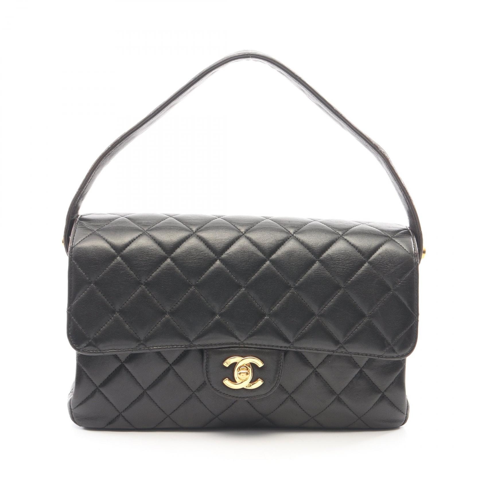 シャネル CHANEL マトラッセ Wフェイス ハンドバッグ バッグ ラムスキン(羊革) レディース ブラック系 【中古】