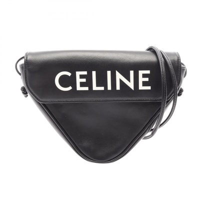 セリーヌ CELINE トライアングル ショルダーバッグ バッグ レザー レディース ブラック系 【中古】