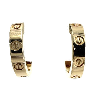 CARTIER カルティエ ピアス ミニラブ ビスモチーフ 18金 750 YG ジュエリー アクセサリー K18イエローゴールド レディース 約3.6g【中古品】