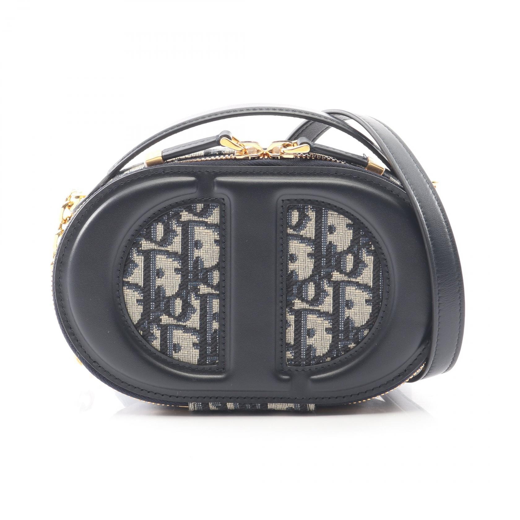 ディオール Dior CDシグネチャー オーバル カメラバッグ オブリーク ショルダーバッグ バッグ キャンバス レザー レディース ベージュ系 / ネイビー系 S2201UTZQ M928 【中古】